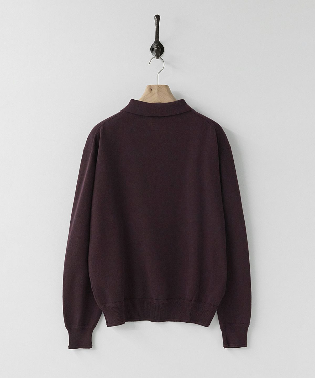 러프사이드(ROUGHSIDE) Plain Collar Knit Deep Purple