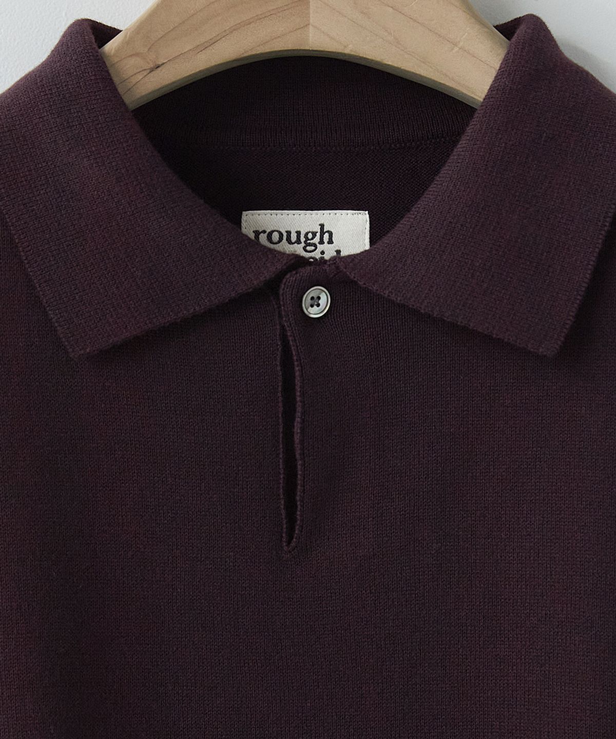 러프사이드(ROUGHSIDE) Plain Collar Knit Deep Purple