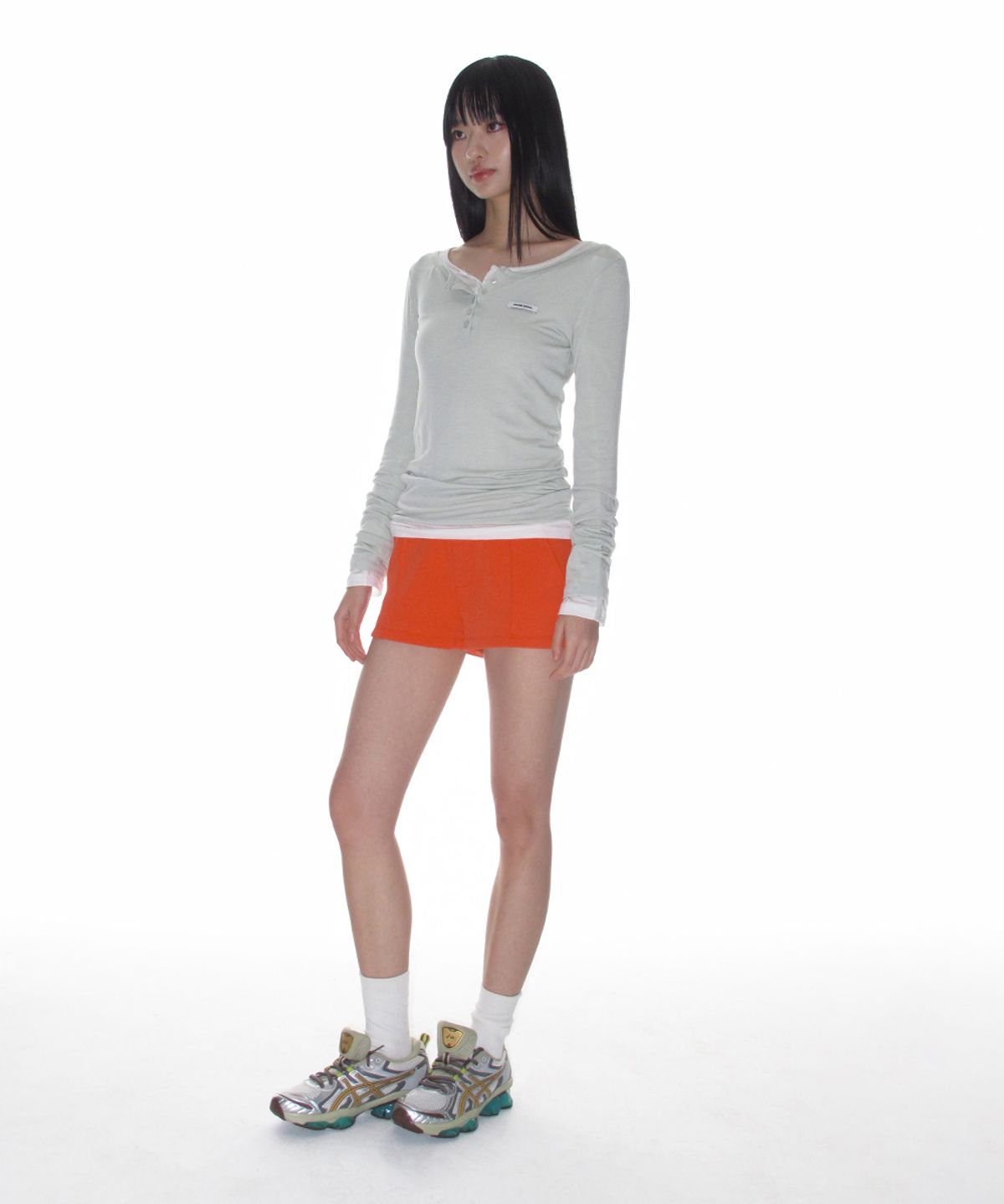 크랭크(CRANK) 베이직 헨리넥 탑_민트