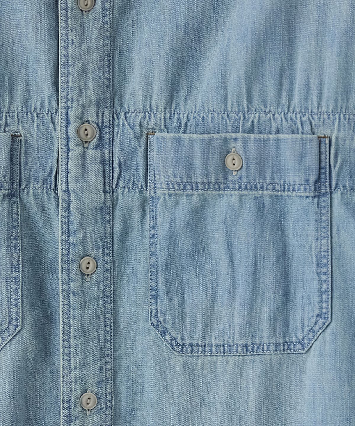 러프사이드(ROUGHSIDE) Denim Workshirt Washed Blue