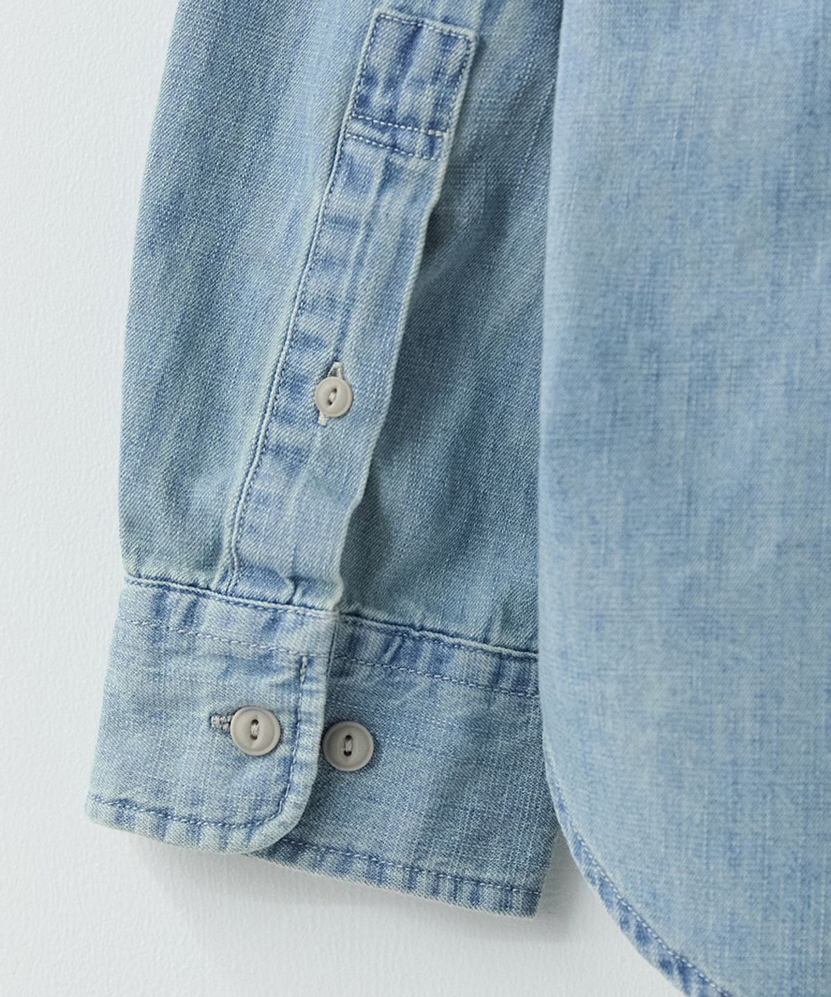 러프사이드(ROUGHSIDE) Denim Workshirt Washed Blue
