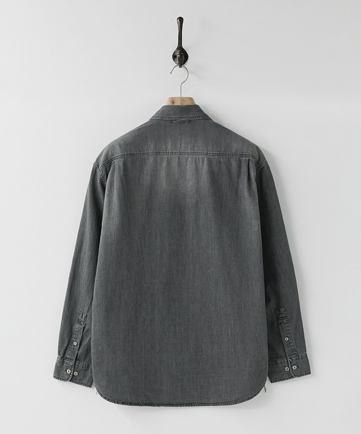 러프사이드(ROUGHSIDE) Denim Workshirt Washed Black