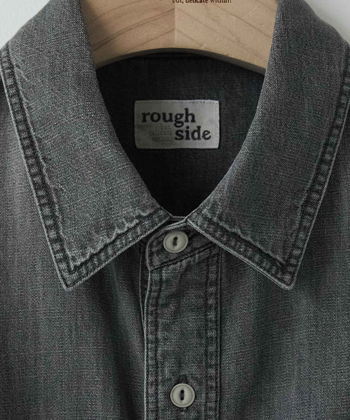러프사이드(ROUGHSIDE) Denim Workshirt Washed Black