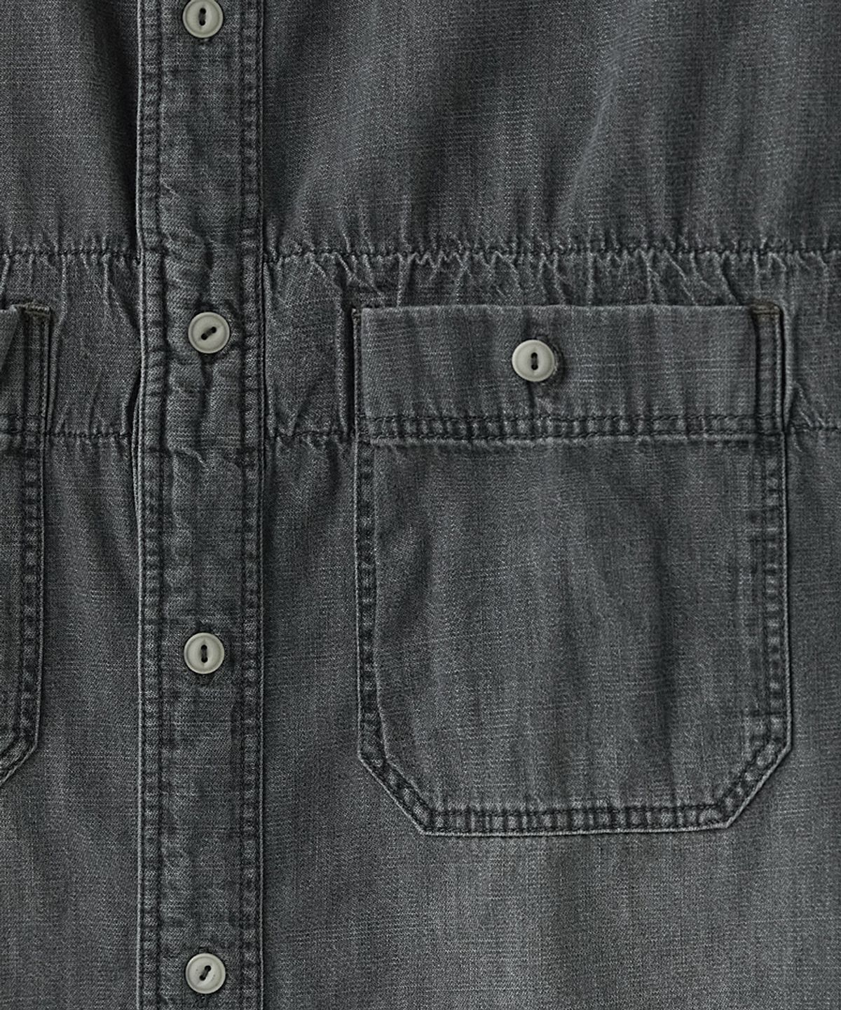 러프사이드(ROUGHSIDE) Denim Workshirt Washed Black
