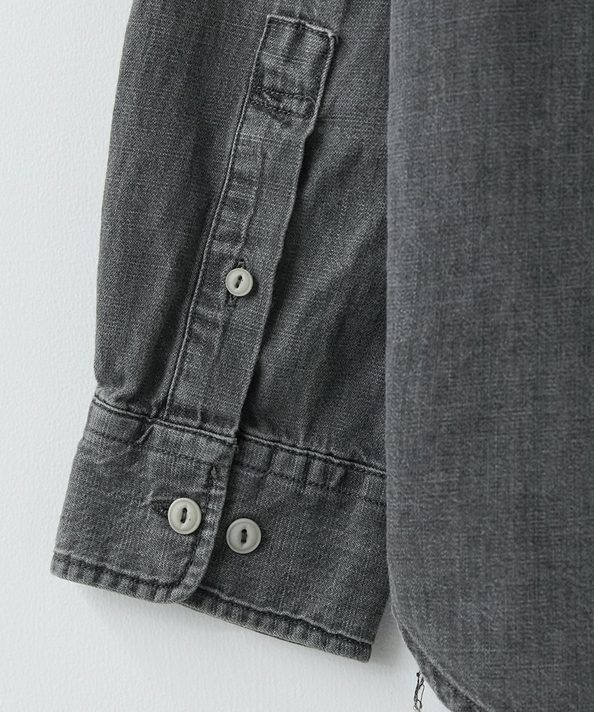 러프사이드(ROUGHSIDE) Denim Workshirt Washed Black