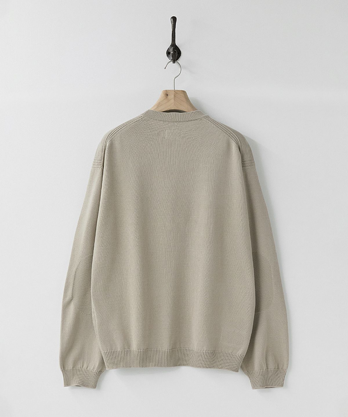러프사이드(ROUGHSIDE) Whole Garment Crew Knit Oatmeal