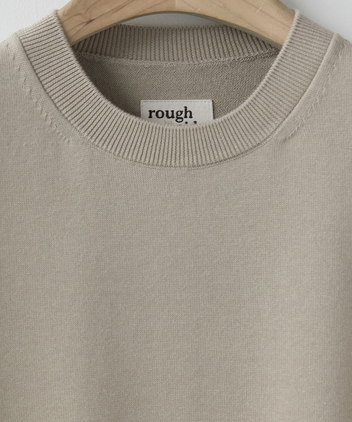 러프사이드(ROUGHSIDE) Whole Garment Crew Knit Oatmeal