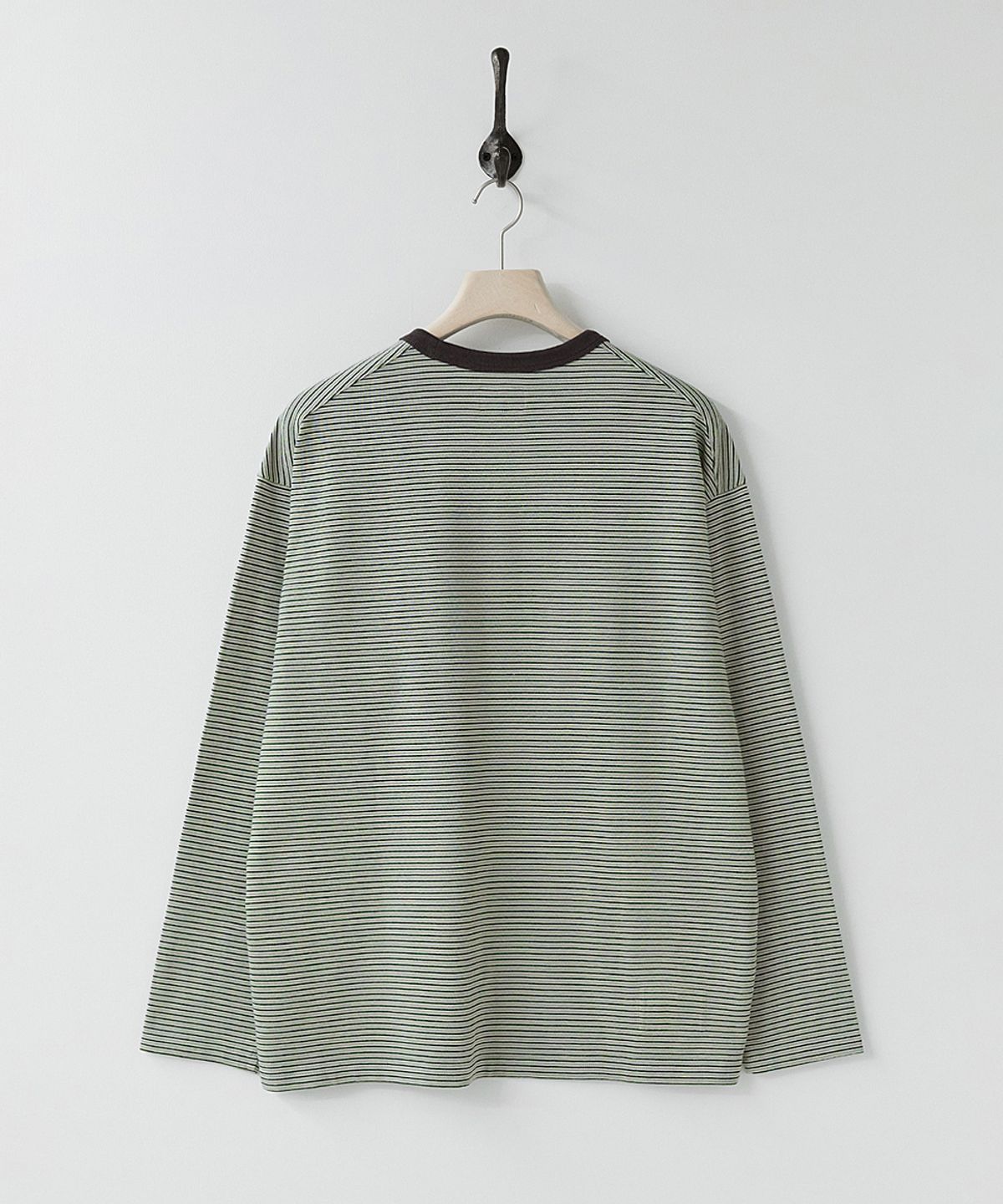 러프사이드(ROUGHSIDE) Pin Stripe Long Sleeve Forest Green