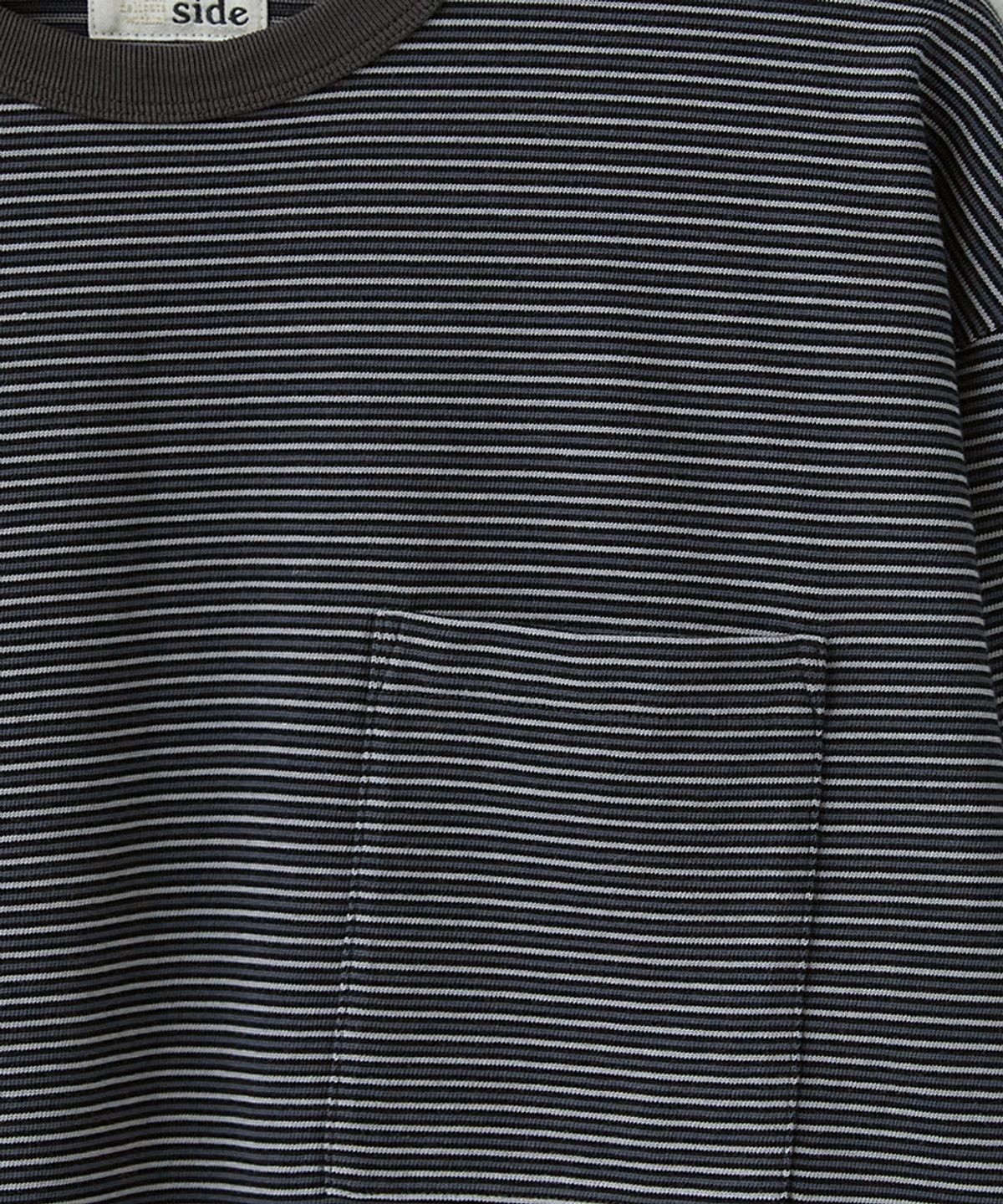 러프사이드(ROUGHSIDE) Pin Stripe Long Sleeve Space Grey