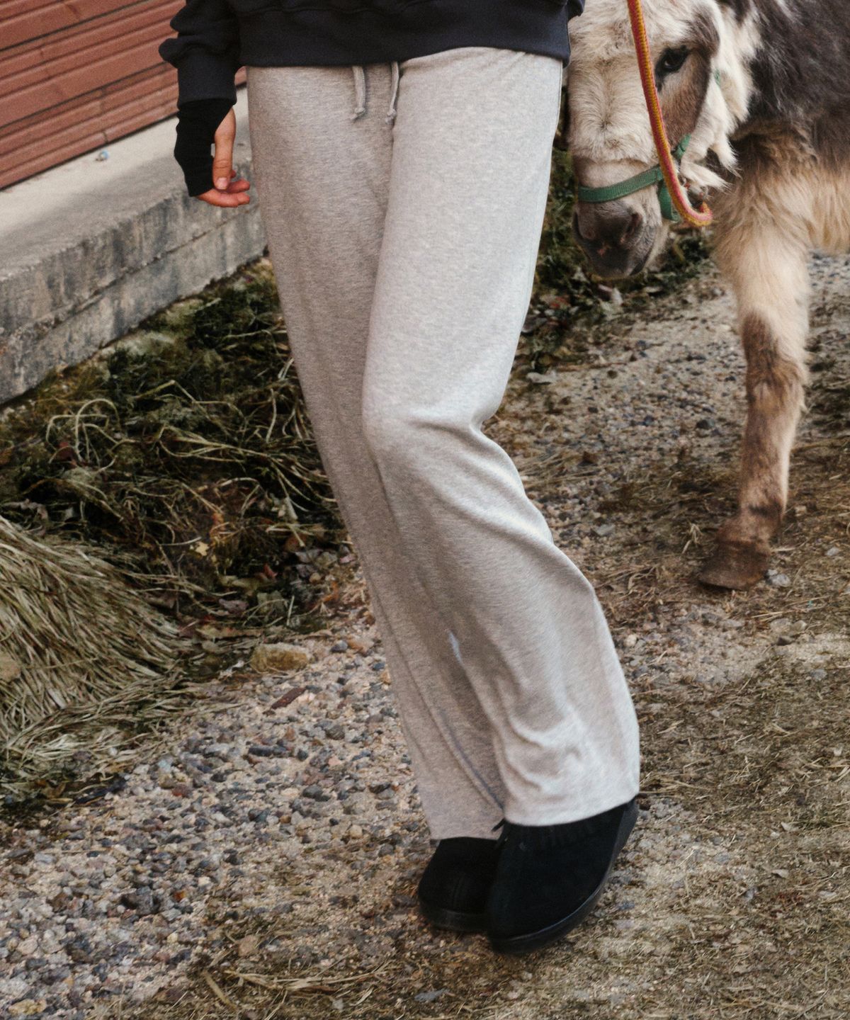 에르에르(ERER) Cozy-fit Sweat Pants Melange Gray