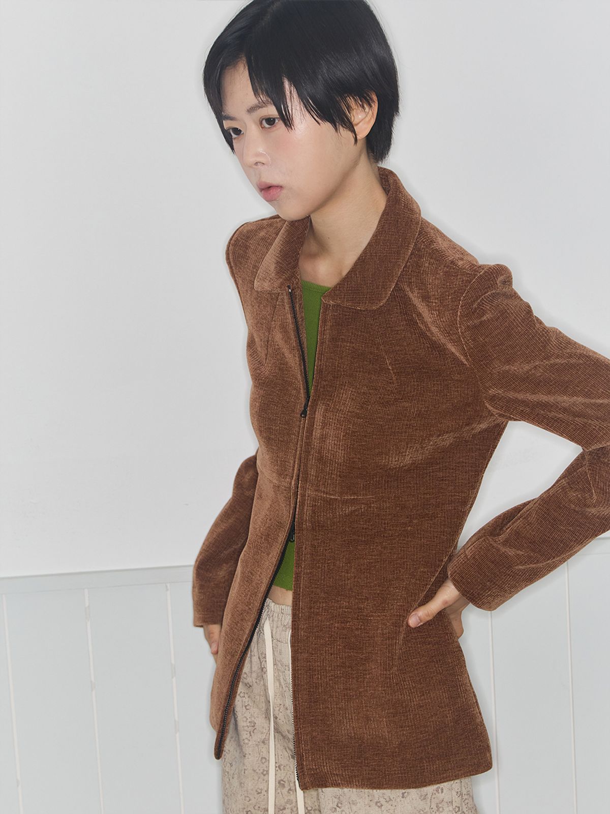 어펙션(AFFECTION) Chenille Zip up Jacket