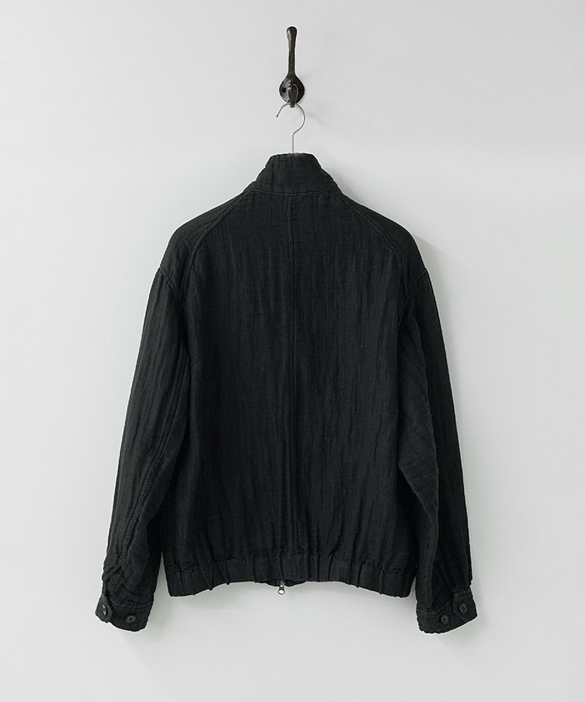 러프사이드(ROUGHSIDE) Linen Track Jacket Black