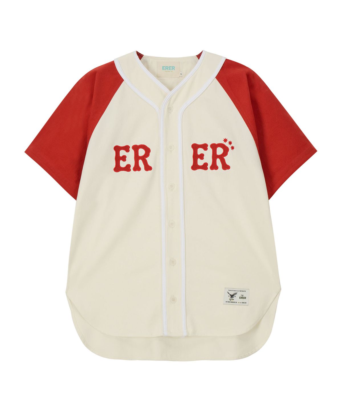 에르에르(ERER) ERER Color Block Baseball Shirts Red