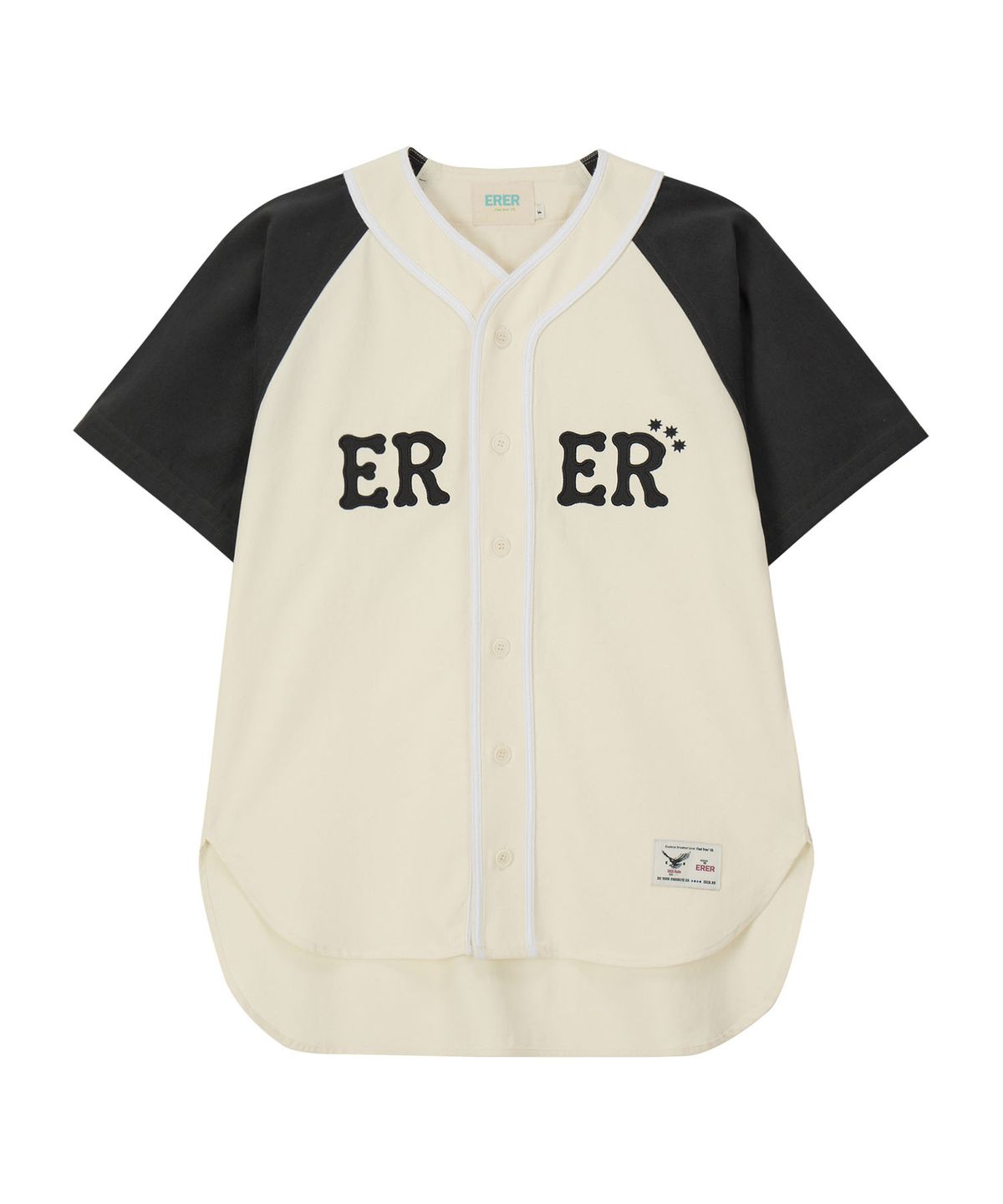 에르에르(ERER) ERER Color Block Baseball Shirts Charcoal