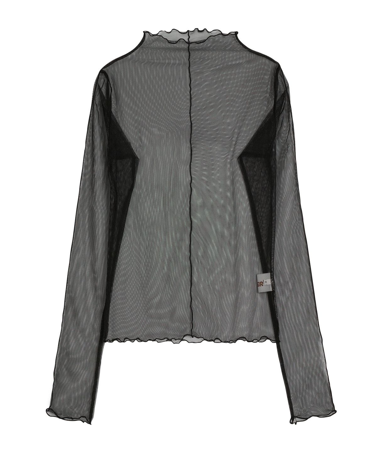 에르에르(ERER) Sheer High Neck T-shirt Black