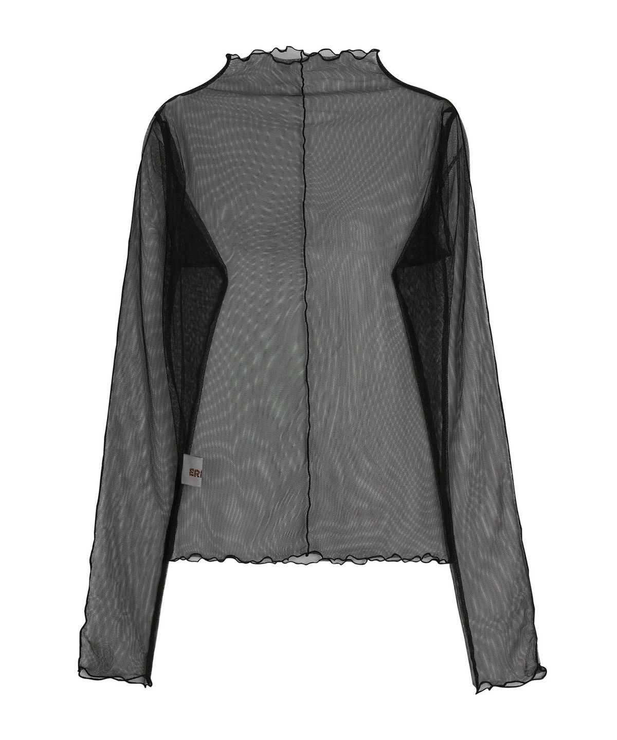 에르에르(ERER) Sheer High Neck T-shirt Black