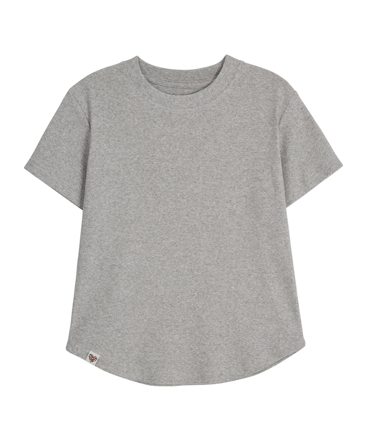 에르에르(ERER) Logo Label Short-sleeved T-shirt Melange Gray