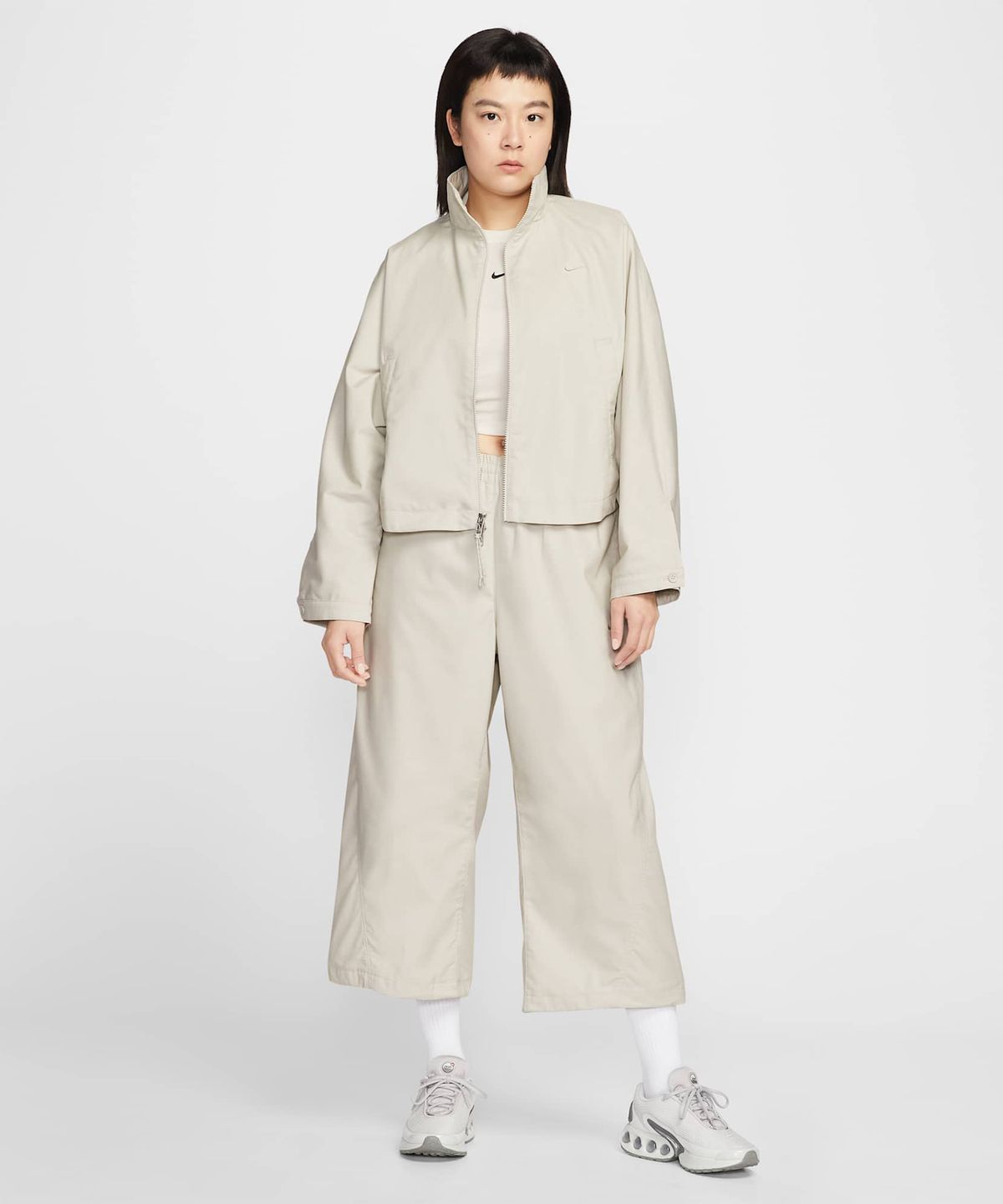 나이키(NIKE) 스포츠웨어 오버사이즈 우븐 재킷 W - 라이트 본:헤더:라이트 본 / IF5452-072