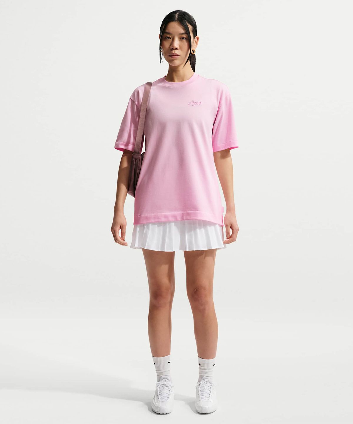 나이키(NIKE) 스포츠웨어 오버사이즈 티셔츠 W - 핑크 폼 / IO3526-663