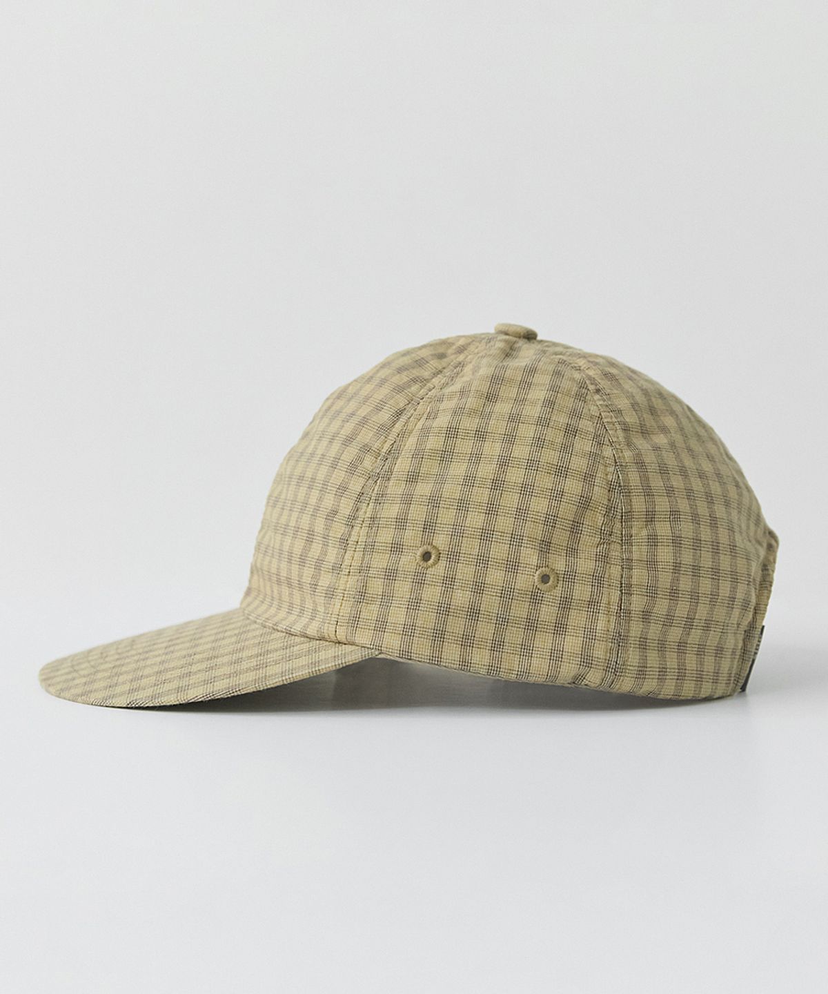 러프사이드(ROUGHSIDE) Washed 6panel Cap Yellow Glen Check