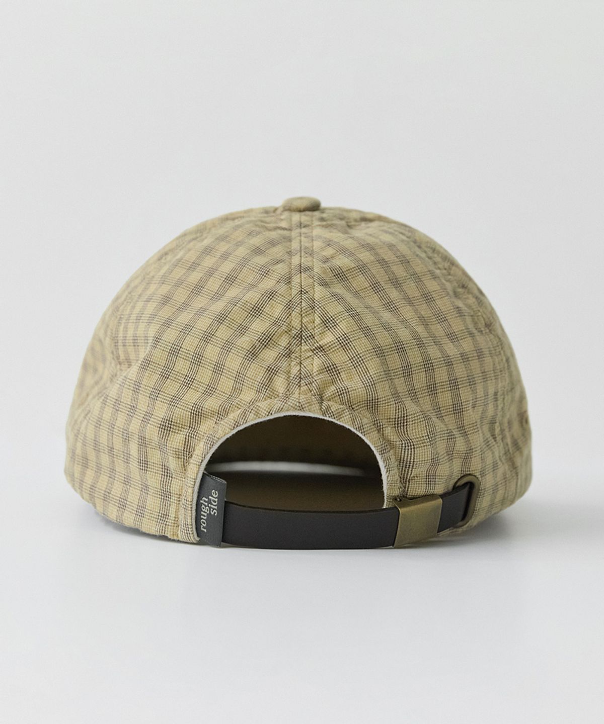 러프사이드(ROUGHSIDE) Washed 6panel Cap Yellow Glen Check