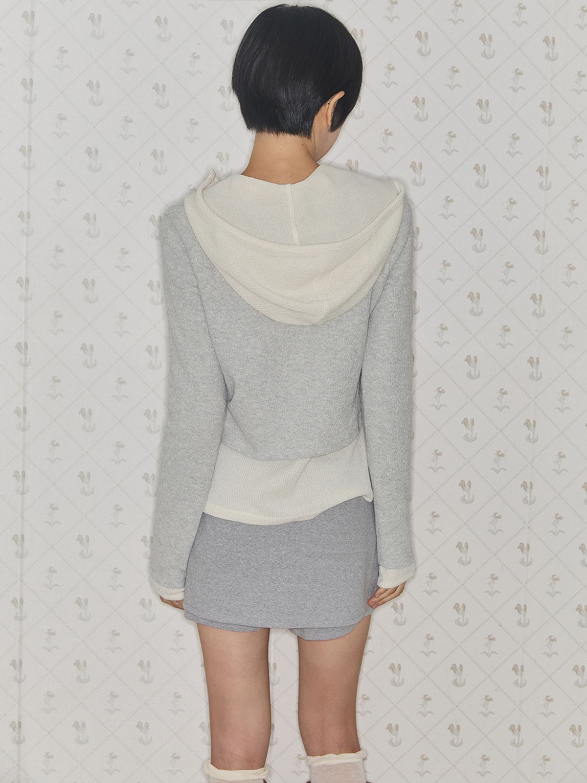 어펙션(AFFECTION) Cotton Crepe Cardigan (Gray)