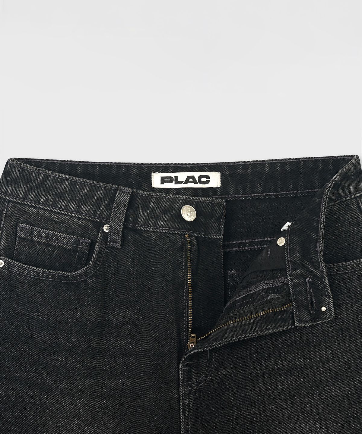 플랙 우먼(PLAC WOMEN) 하이라이즈 와이드 데님팬츠 T20 블랙 워시드
