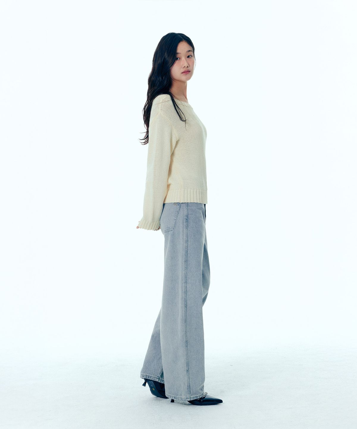 플랙 우먼(PLAC WOMEN) 로우라이즈 와이드 데님팬츠 M11 라이트 워시드
