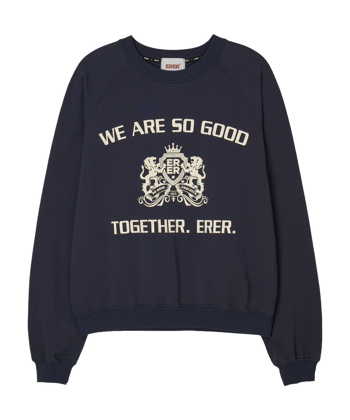에르에르(ERER) College Vintage Raglan Sweatshirt Navy