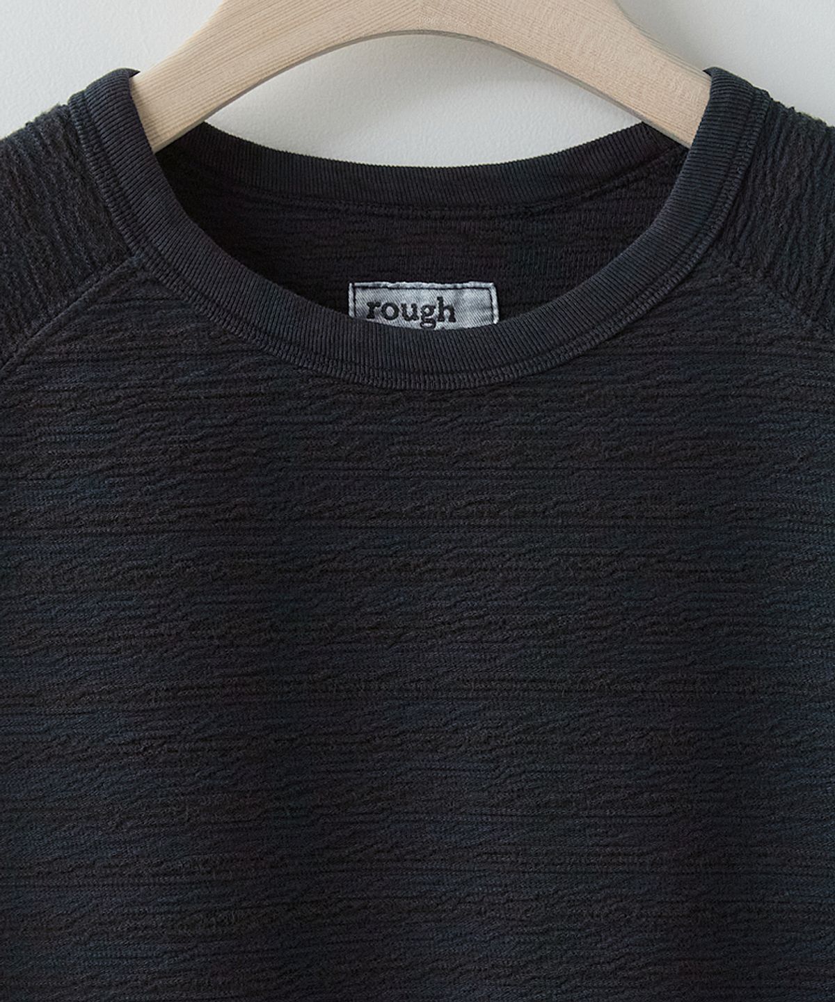 러프사이드(ROUGHSIDE) Dyed Stripe Half Sleeve Dark Navy
