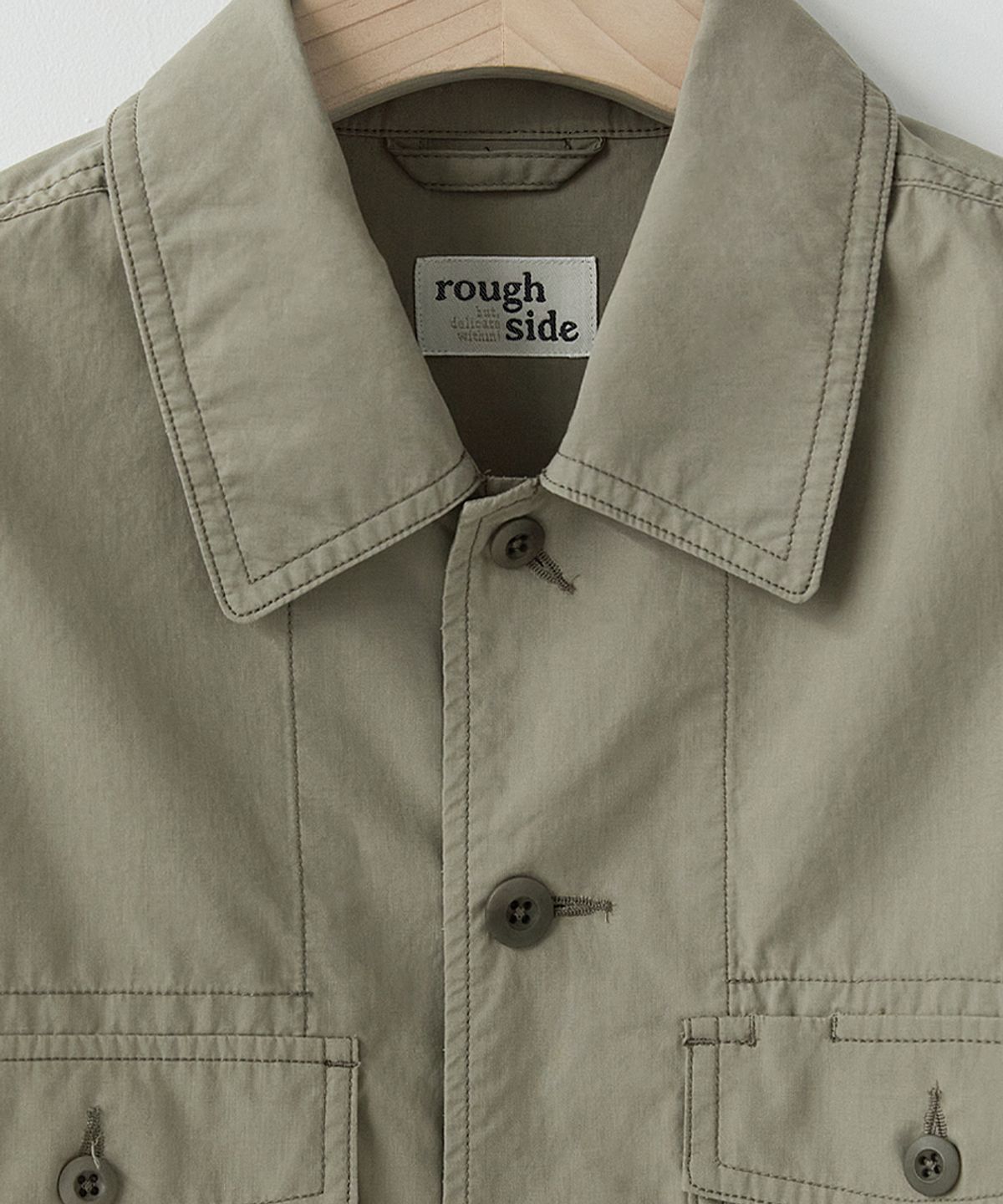 러프사이드(ROUGHSIDE) Utility Over Jacket Light Olive
