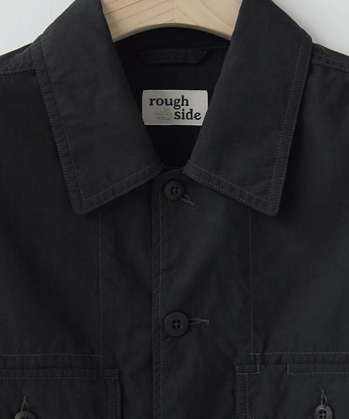 러프사이드(ROUGHSIDE) Utility Over Jacket Ash Black