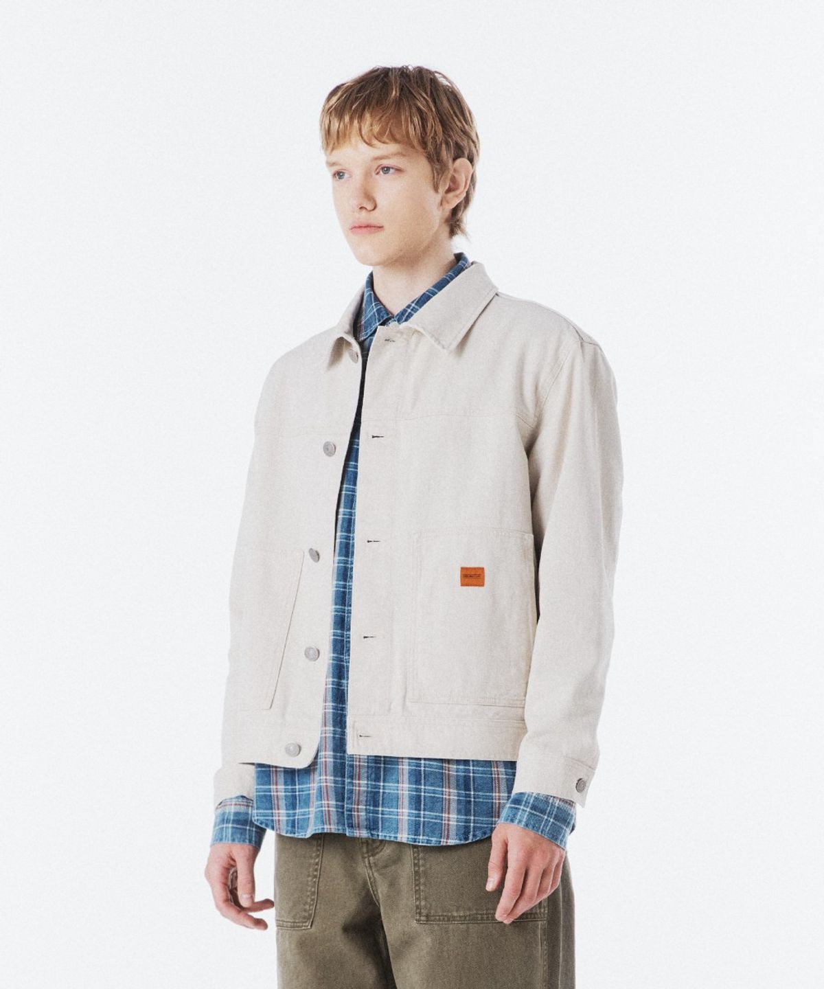 브롬톤 런던(BROMPTON LONDON) DENIM TRUCKER JACKET - CREAM (P261MJK460)