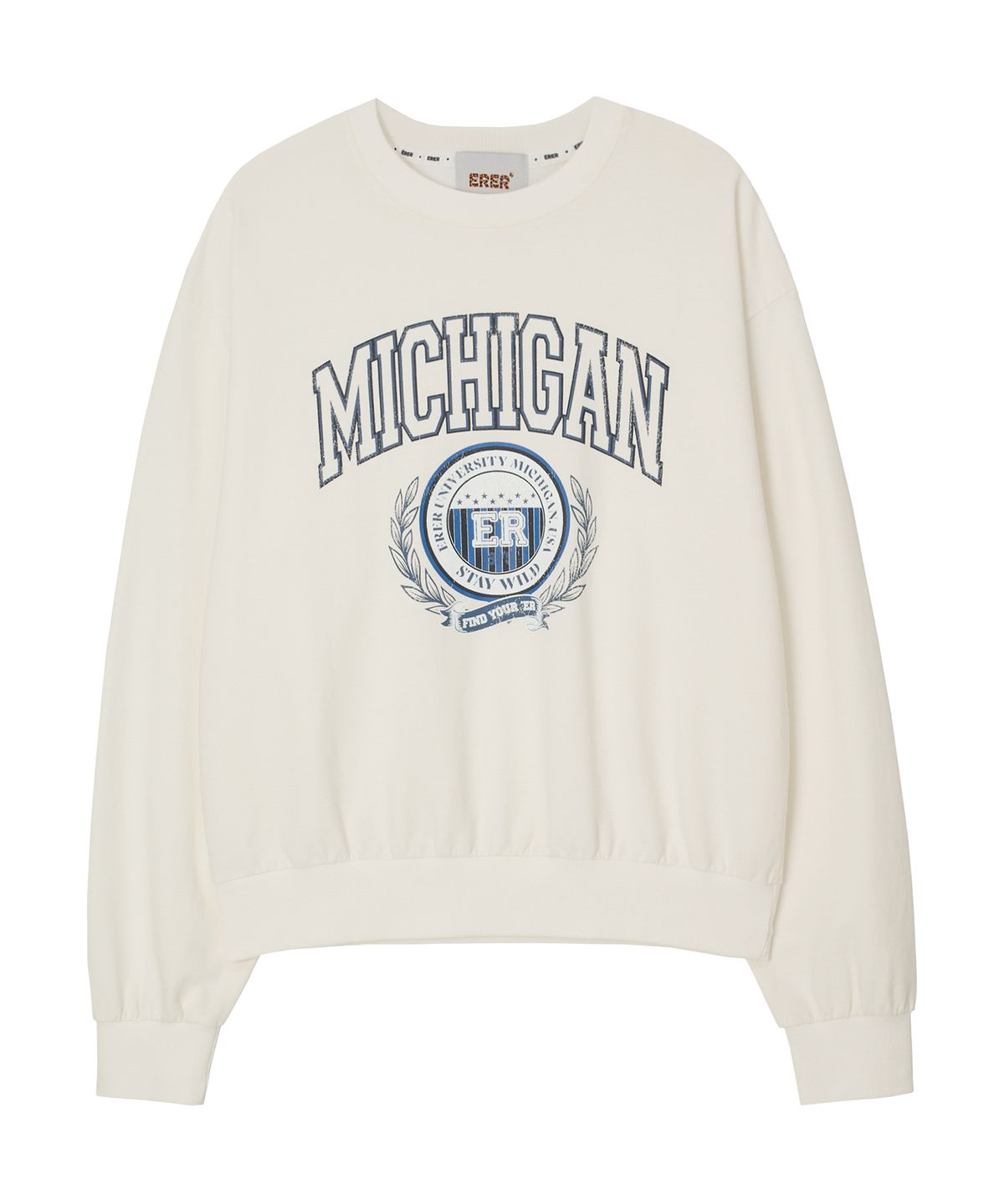 에르에르(ERER) Michigan Vintage Sweatshirt Ivory