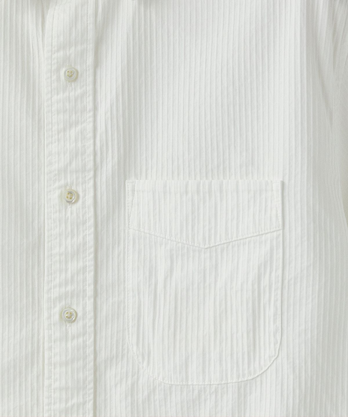 러프사이드(ROUGHSIDE) Unit Half Shirt White Dobby ST