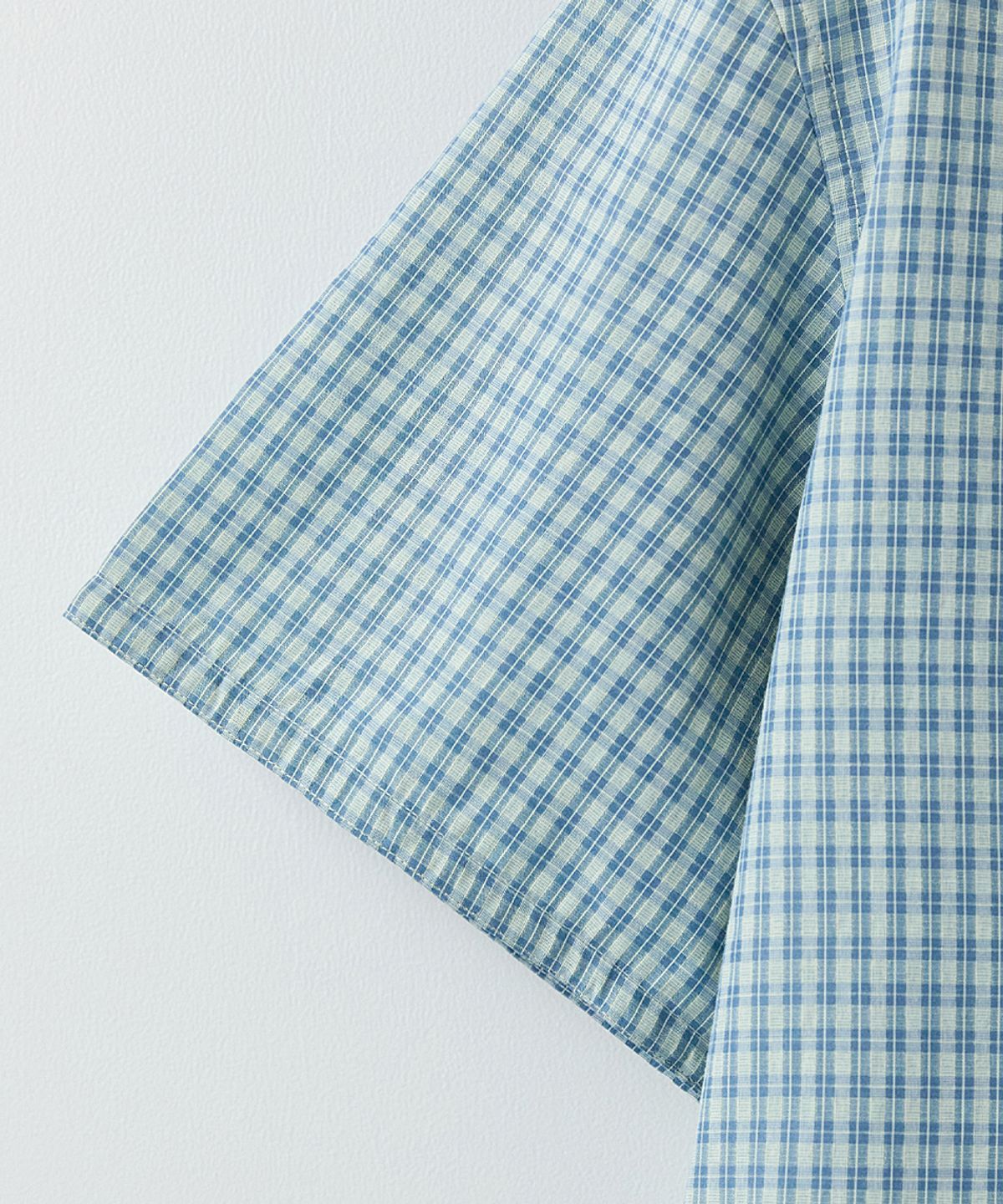러프사이드(ROUGHSIDE) Unit Half Shirt Blue Check