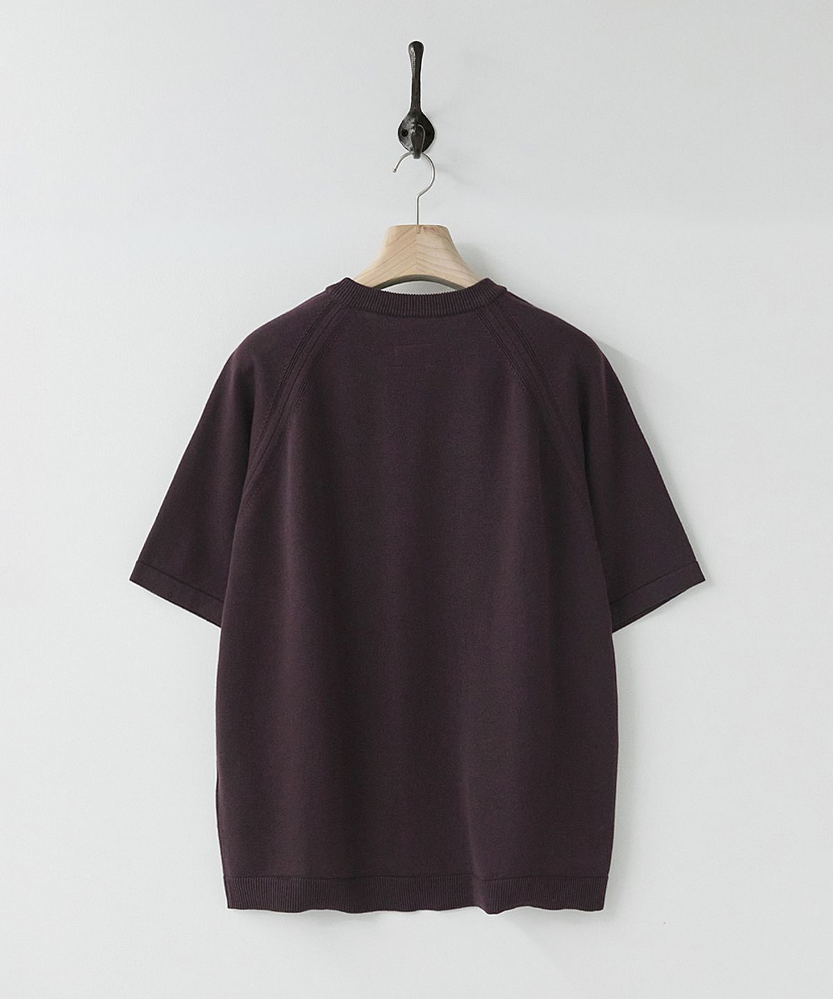 러프사이드(ROUGHSIDE) Raglan Half Knit Deep Purple