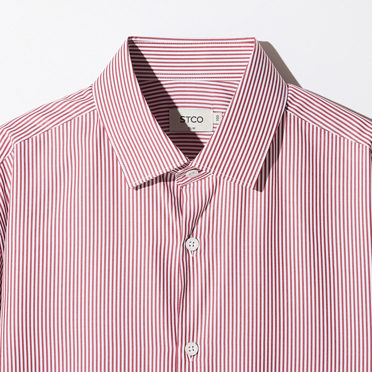 에스티코(STCO) Light&Soft SHIRTS 레드 스트라이프 (슬림핏)_SDSVC09STR