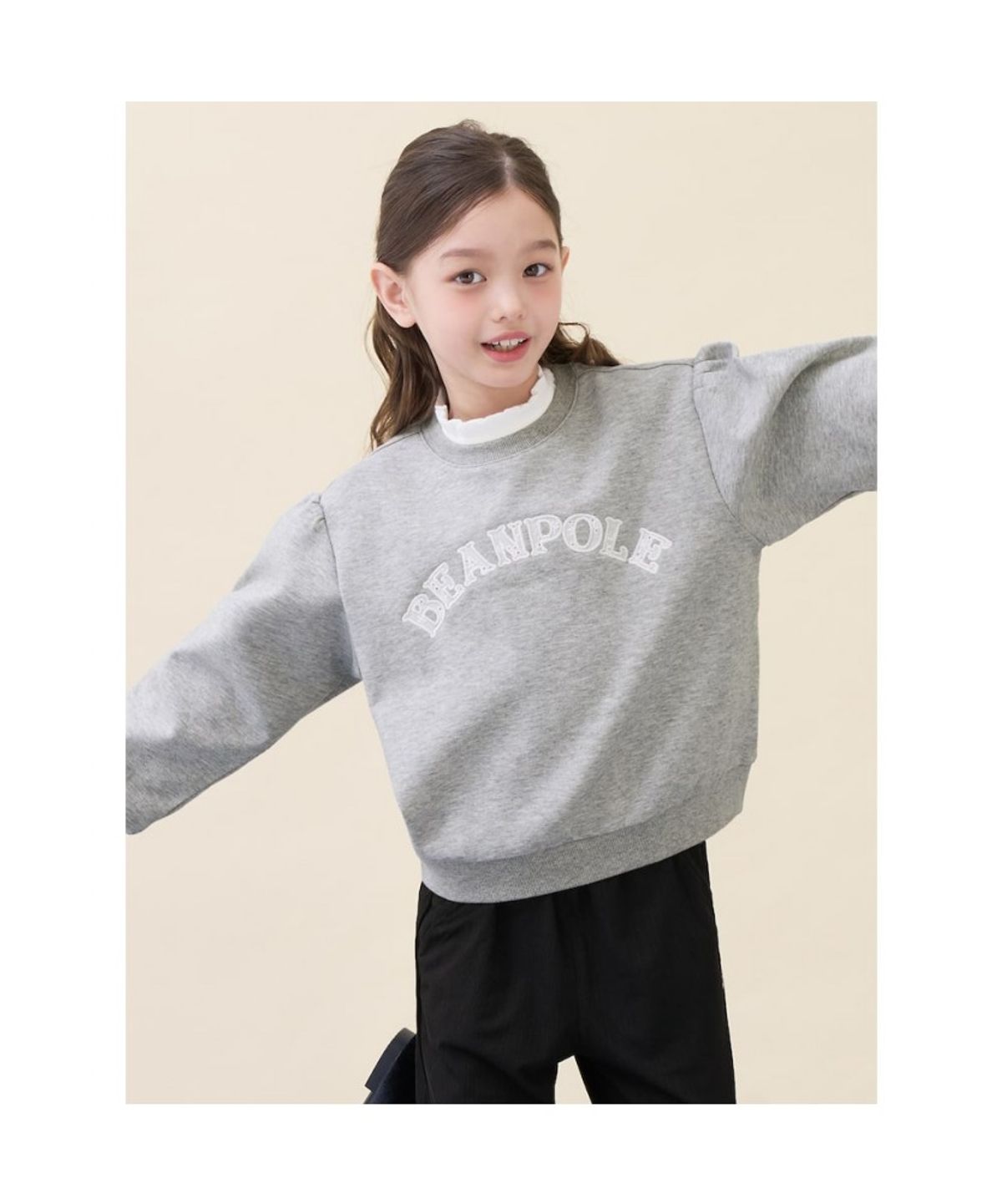빈폴 키즈(BEANPOLE KIDS) 여아 빅 로고 포인트 스웨트 셔츠  그레이 (BI6141G083)