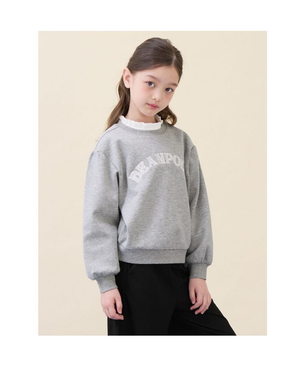 빈폴 키즈(BEANPOLE KIDS) 여아 빅 로고 포인트 스웨트 셔츠  그레이 (BI6141G083)