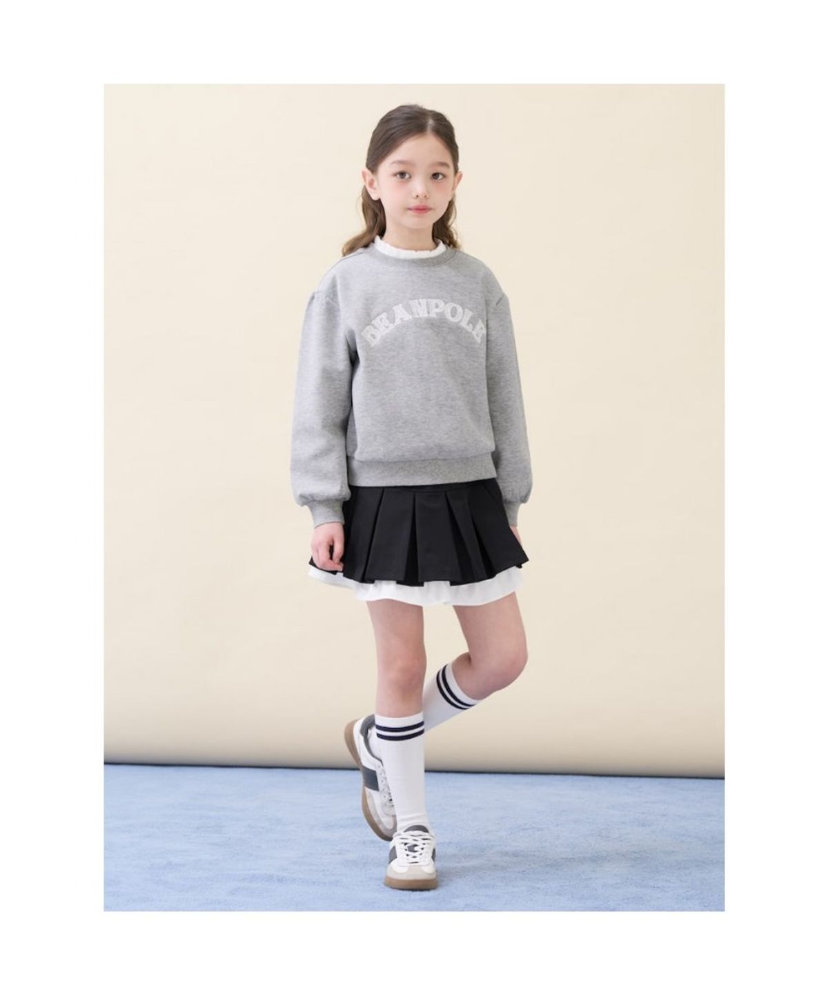 빈폴 키즈(BEANPOLE KIDS) 여아 빅 로고 포인트 스웨트 셔츠  그레이 (BI6141G083)