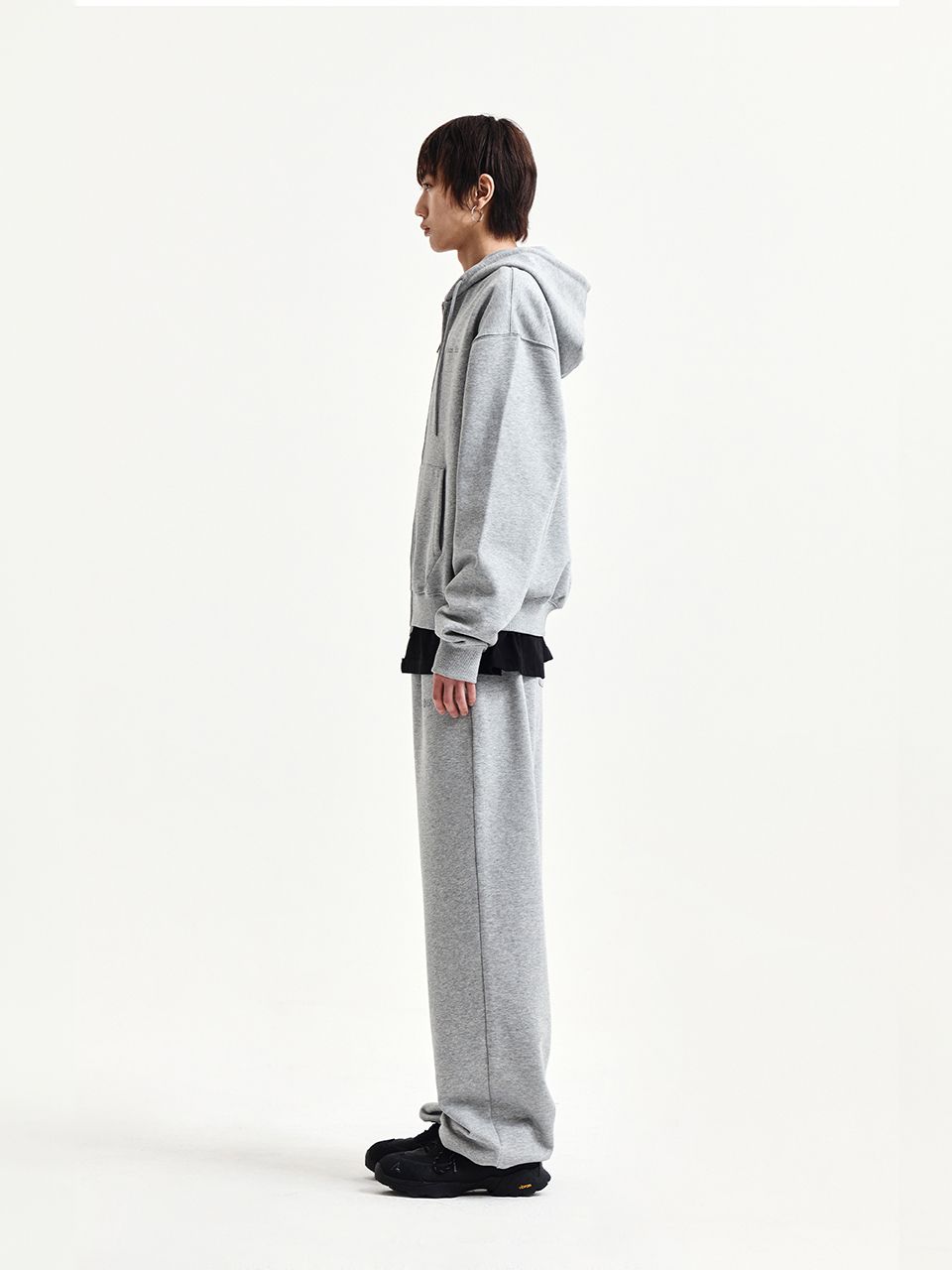 MUSINSA | MATIN KIM BACK LOGO ESSENTIAL HOODY ZIP UP IN GREY