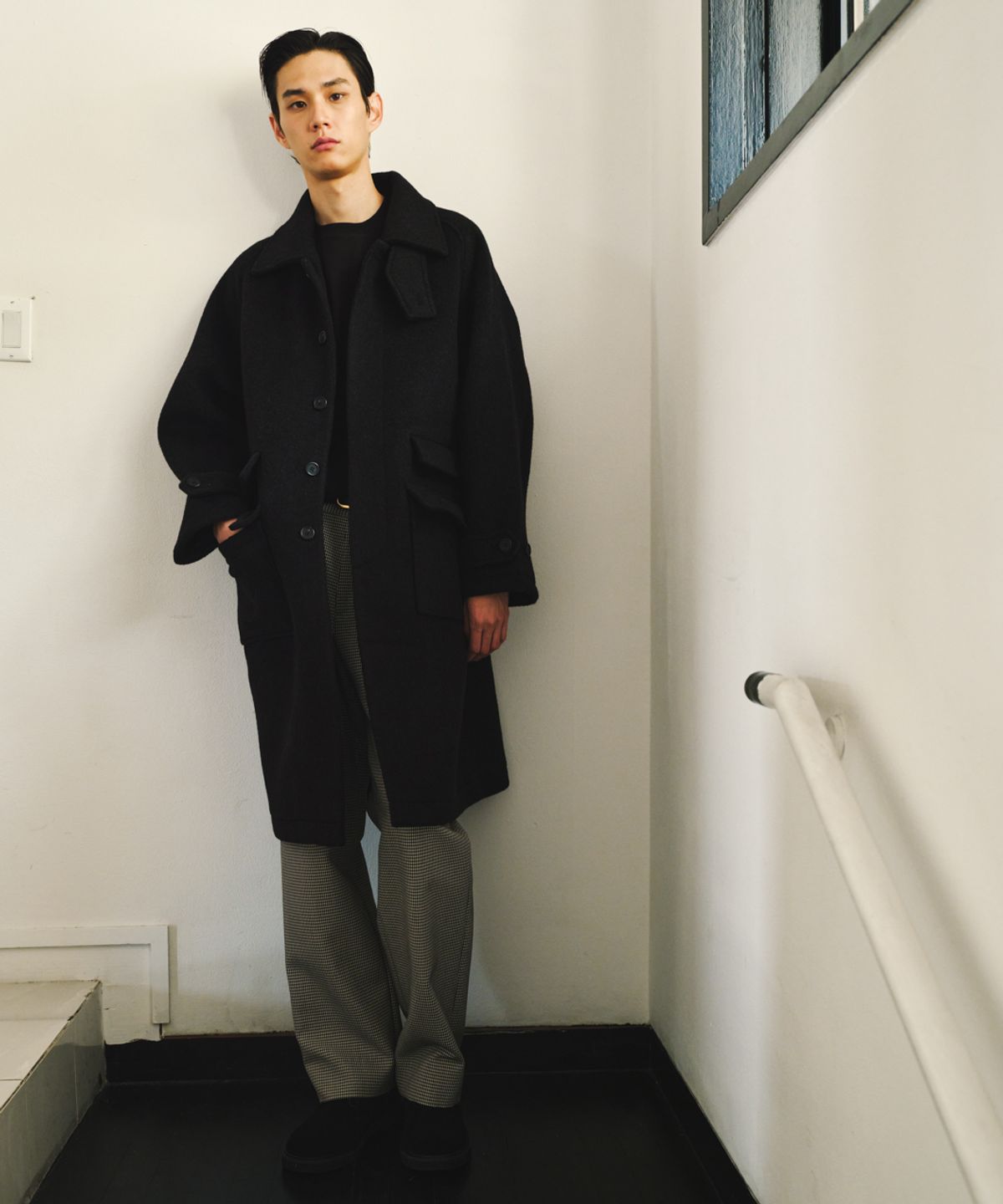 비베르데(VIIVERDE) Raglan Balmacaan Coat Black