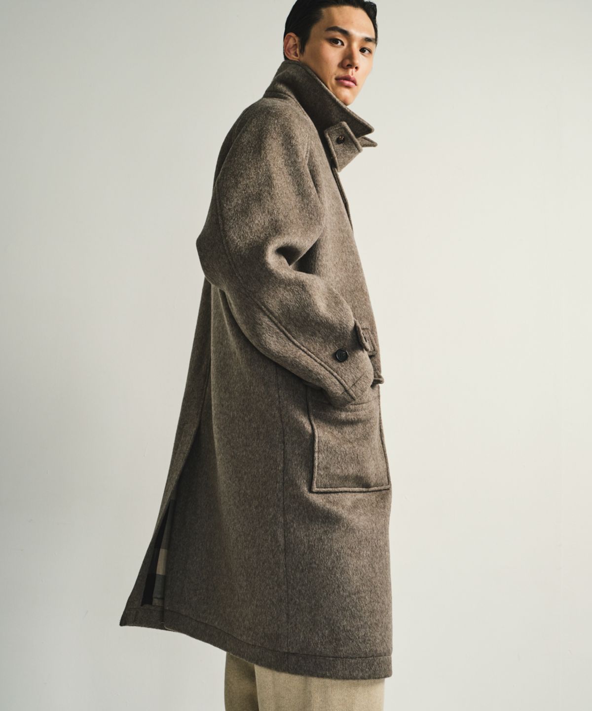 비베르데(VIIVERDE) Raglan Balmacaan Coat Brown