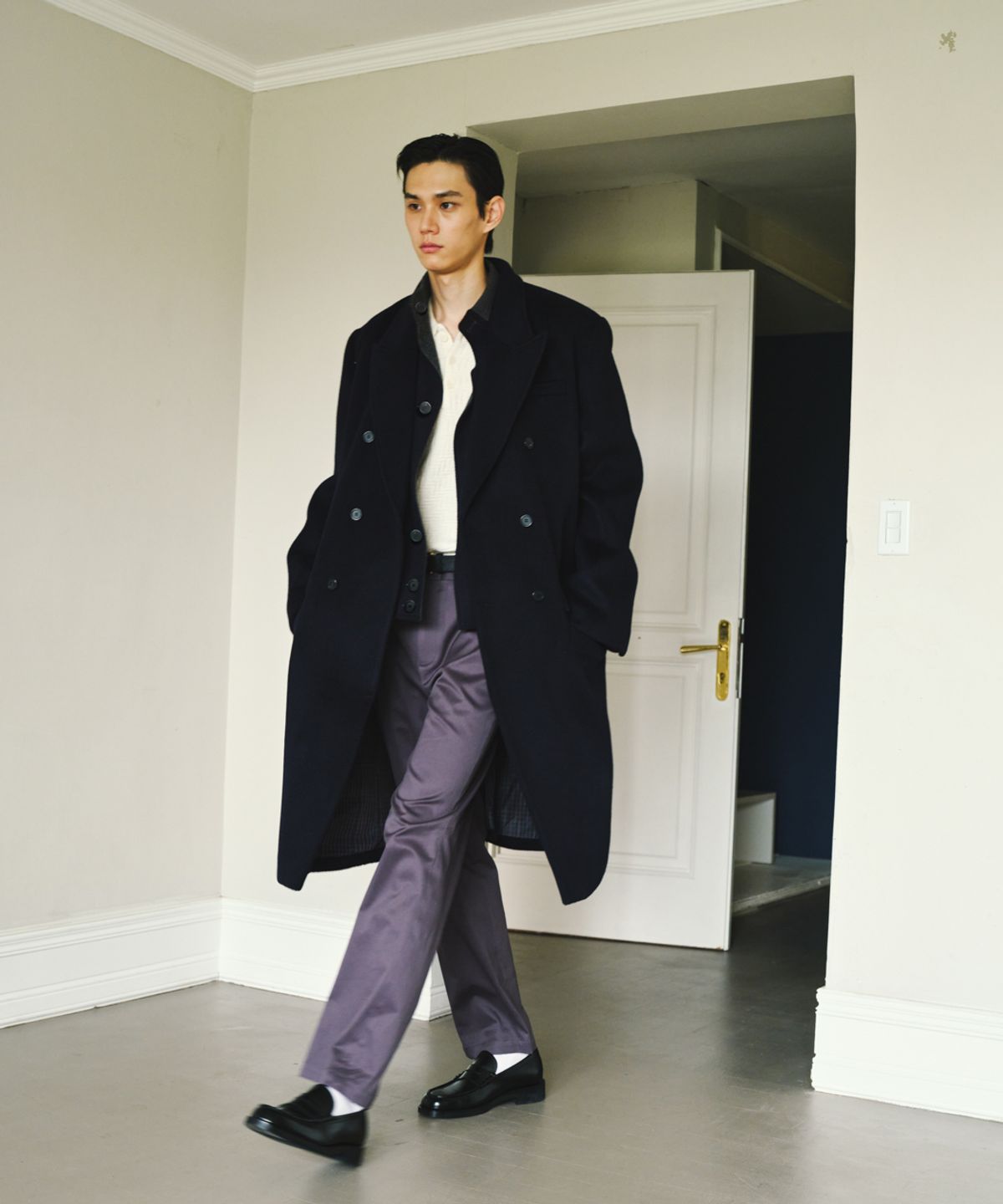 비베르데(VIIVERDE) Double Breasted Coat Navy