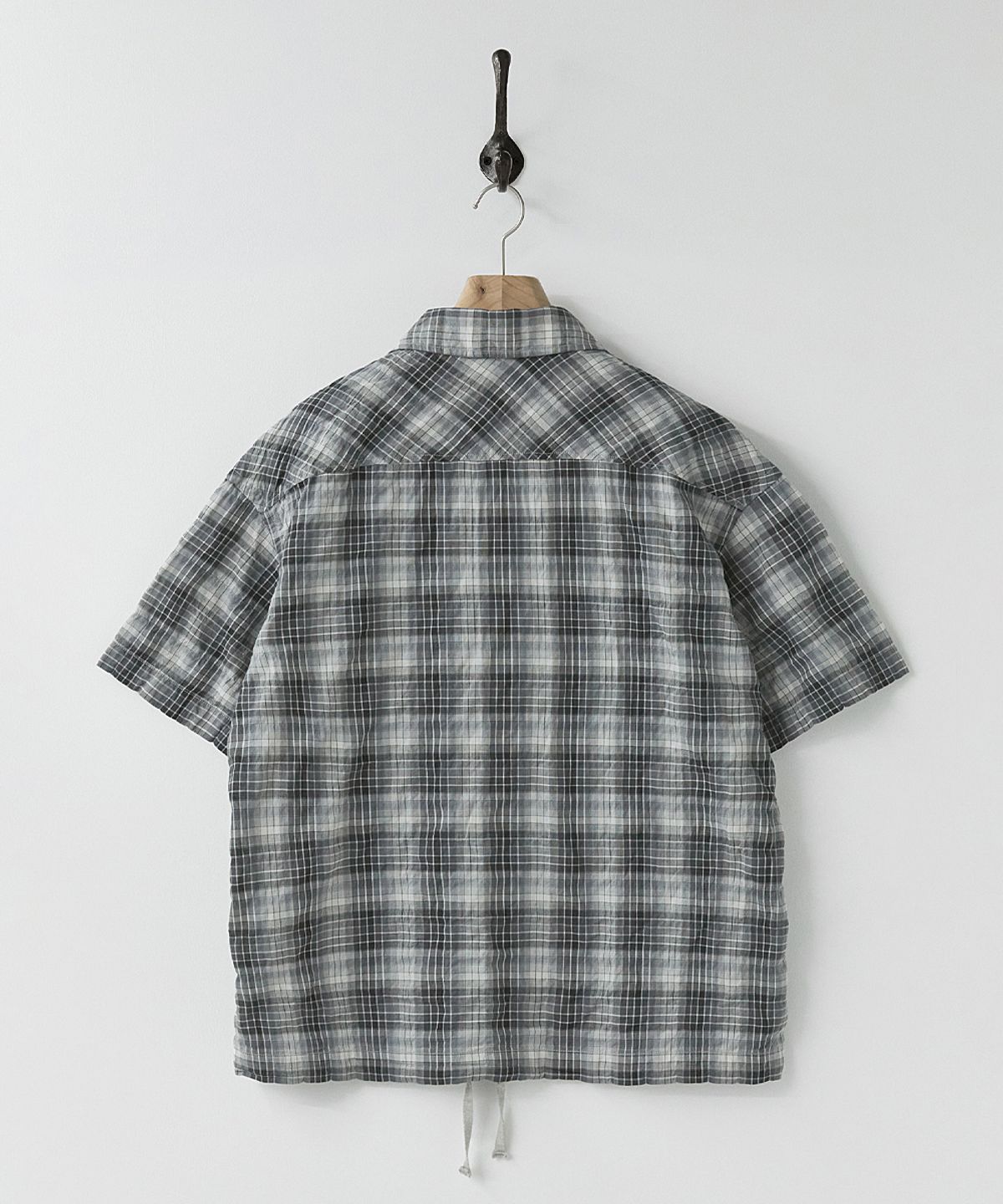 러프사이드(ROUGHSIDE) Balloon String Shirt Grey Check