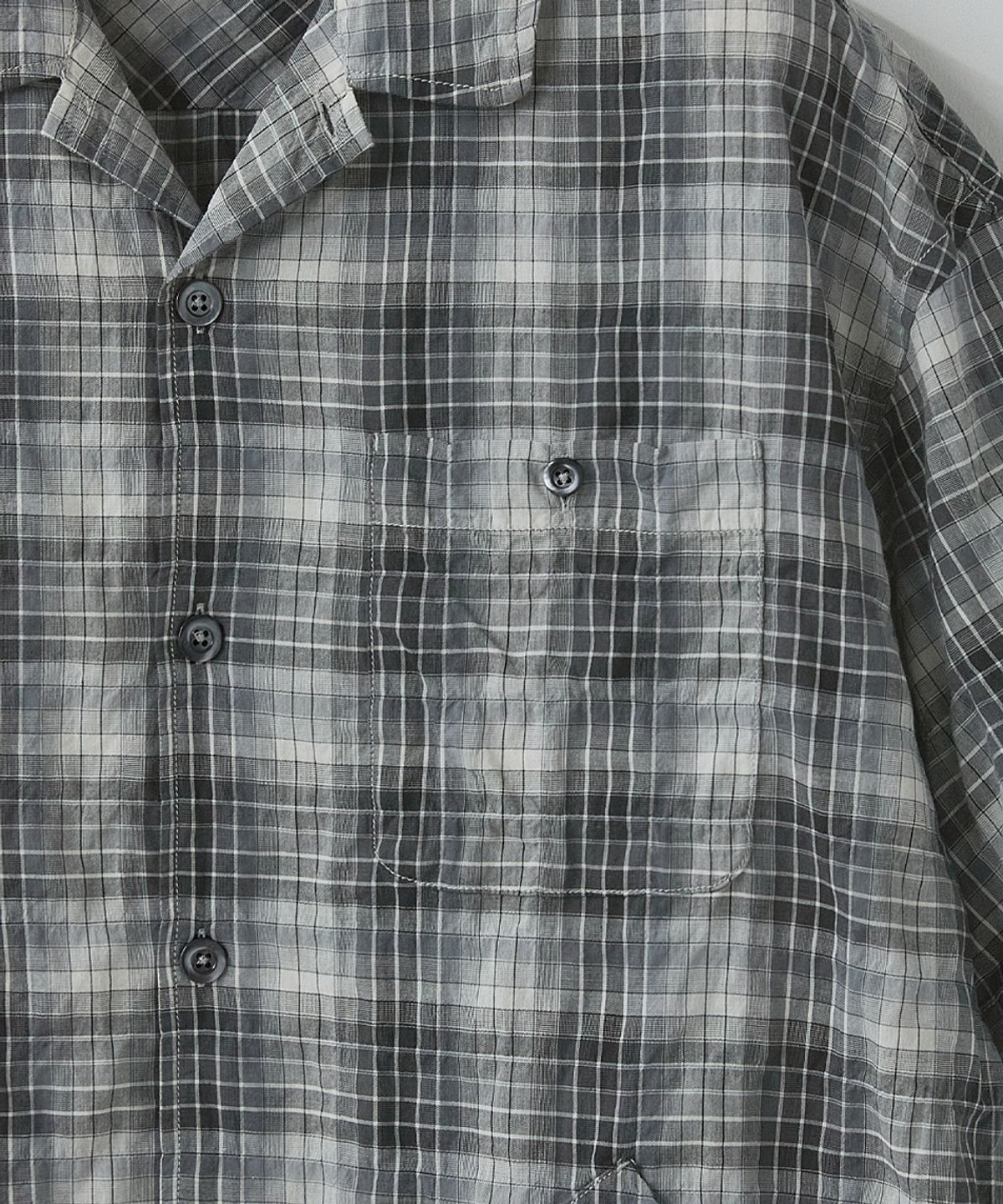 러프사이드(ROUGHSIDE) Balloon String Shirt Grey Check
