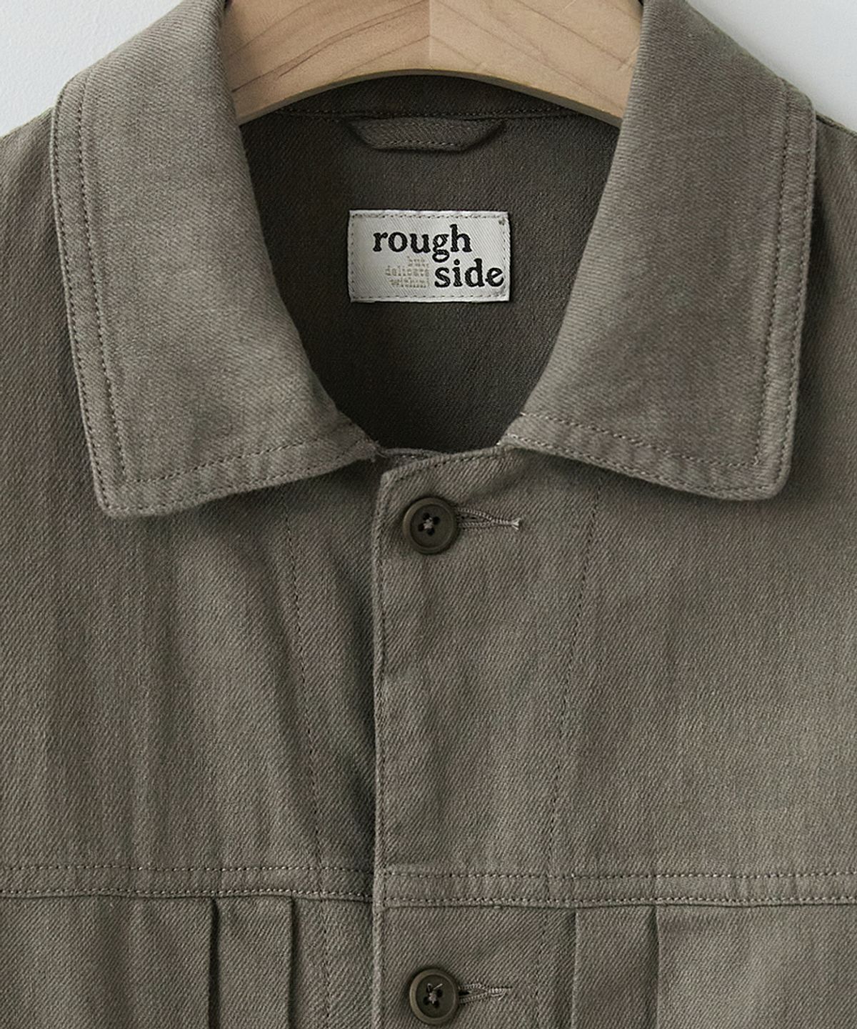 러프사이드(ROUGHSIDE) Trucker Half Shirt Jacket Mud