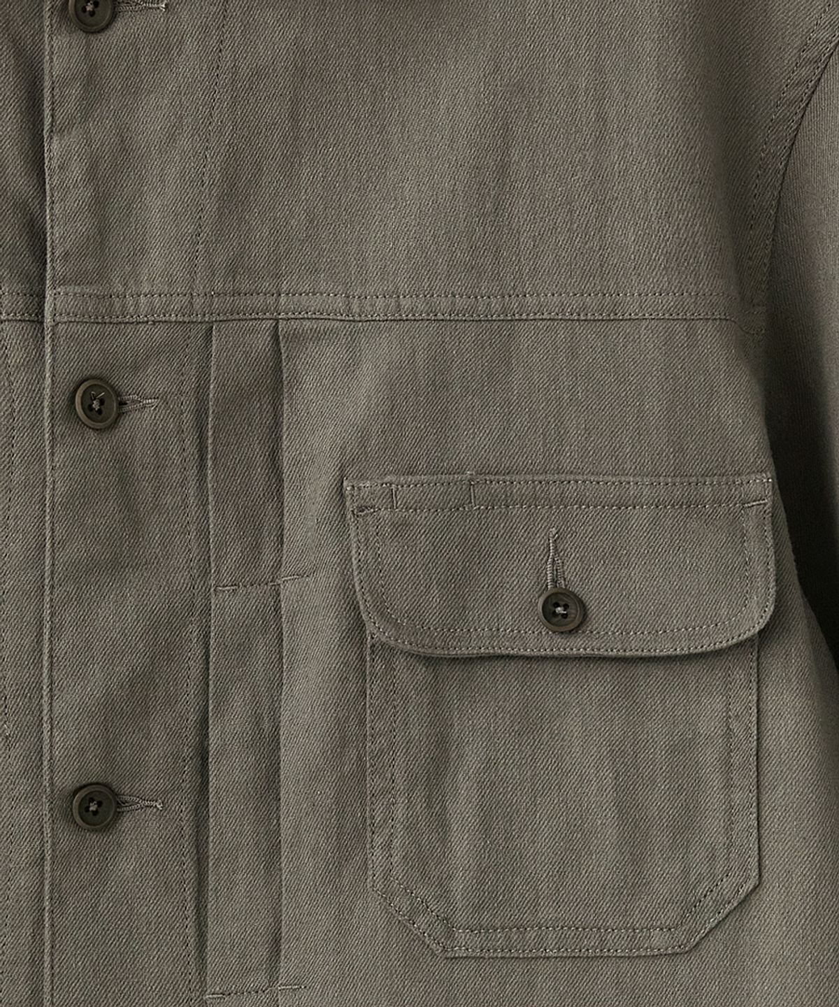 러프사이드(ROUGHSIDE) Trucker Half Shirt Jacket Mud