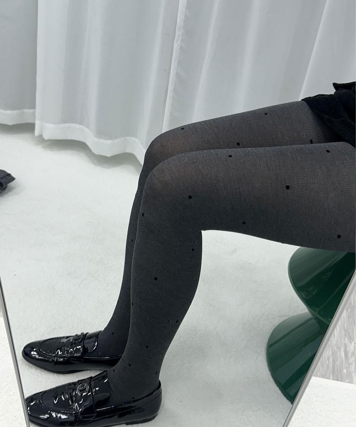 엔젤삭스(ANGEL SOCKS) 1327 벨벳도트 3D 회색 그레이 차콜 검정 면 땡땡이 팬티 타이즈 스타킹